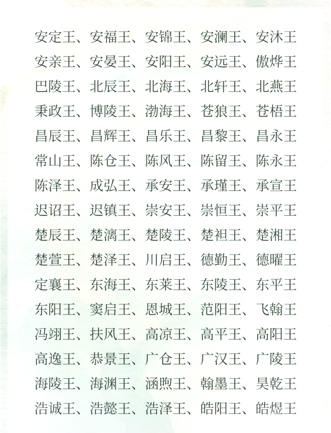 古代将军封号排名