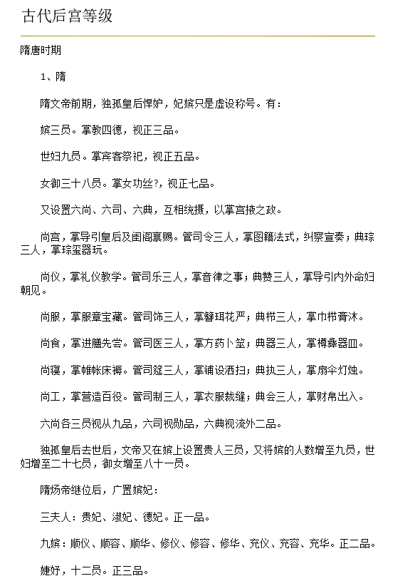 古代等级划分排名