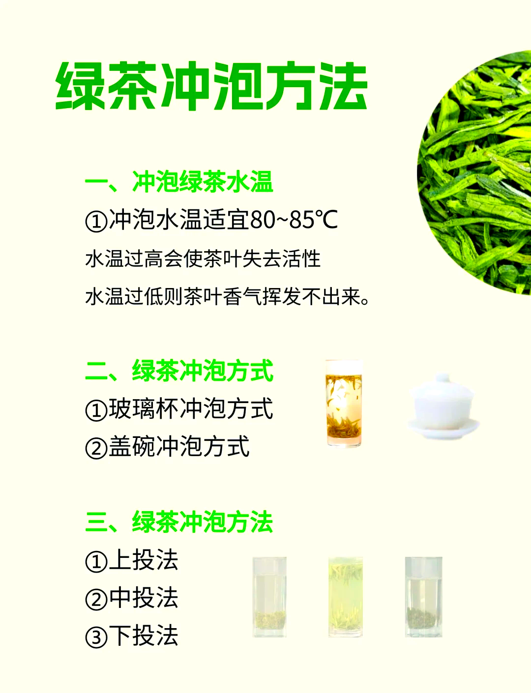 绿茶的三种泡法