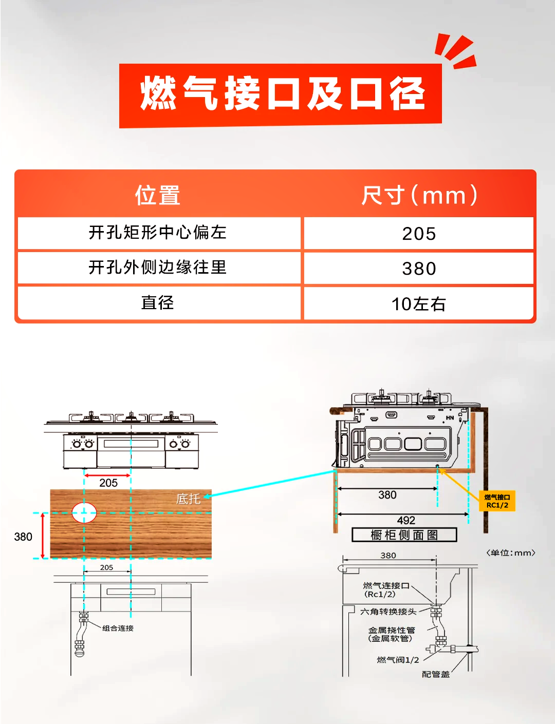 林内燃气灶接口和管子图片