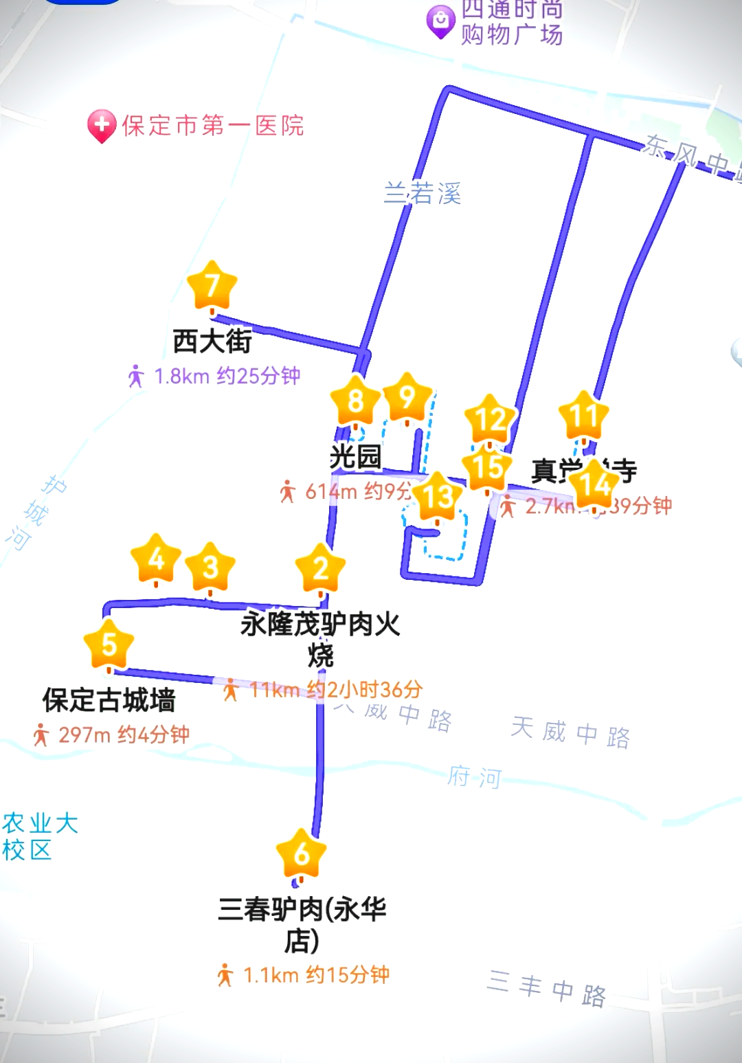 保定生态园路线图图片