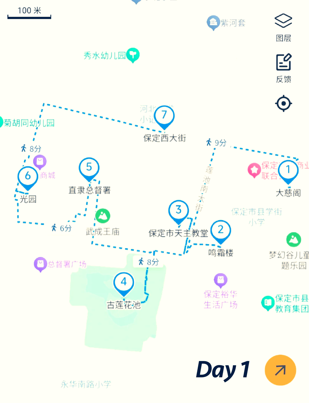 保定生态园路线图图片