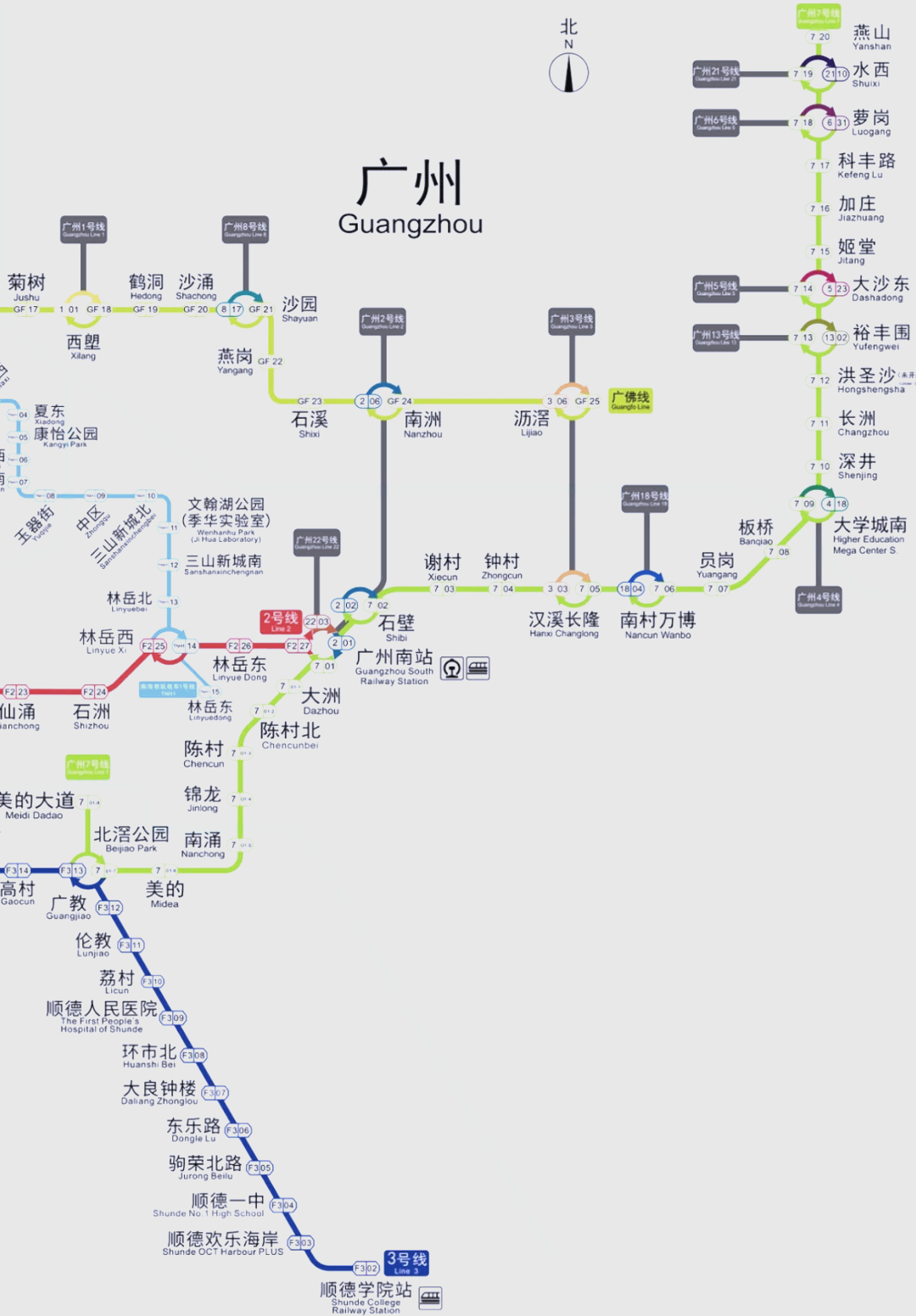 佛山地铁线路图 放大图片