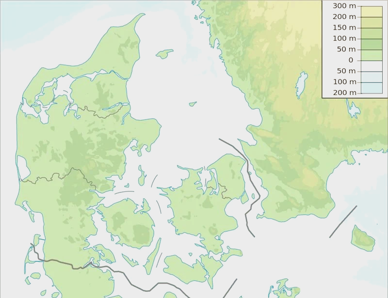 丹麦地形图高清版大图图片