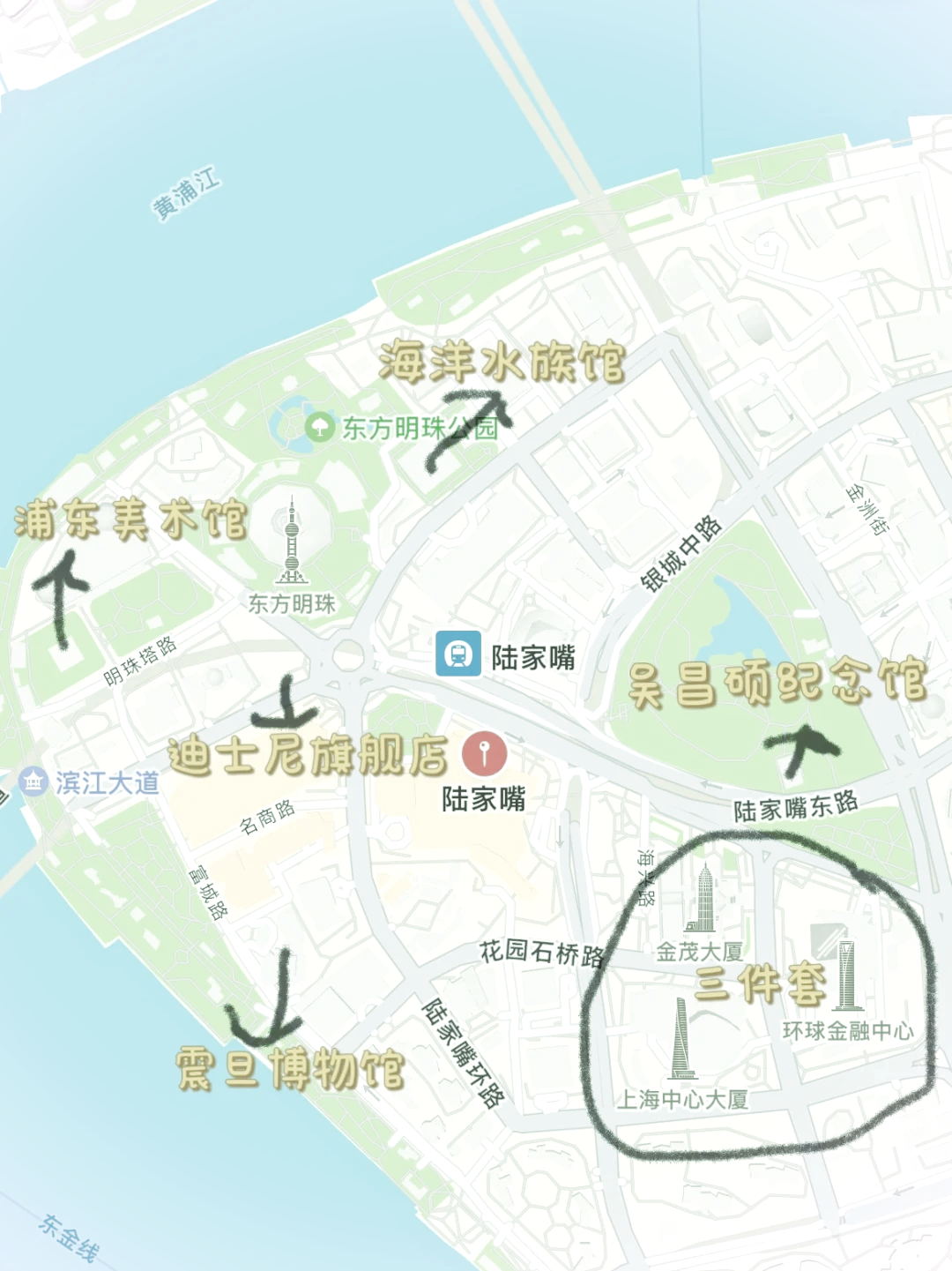 上海陆家嘴区域地图图片