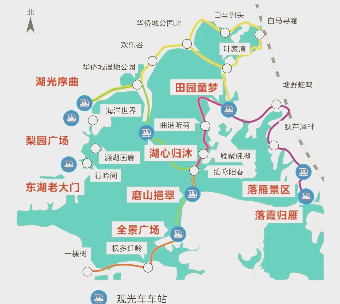 武汉东湖游览路线图图片