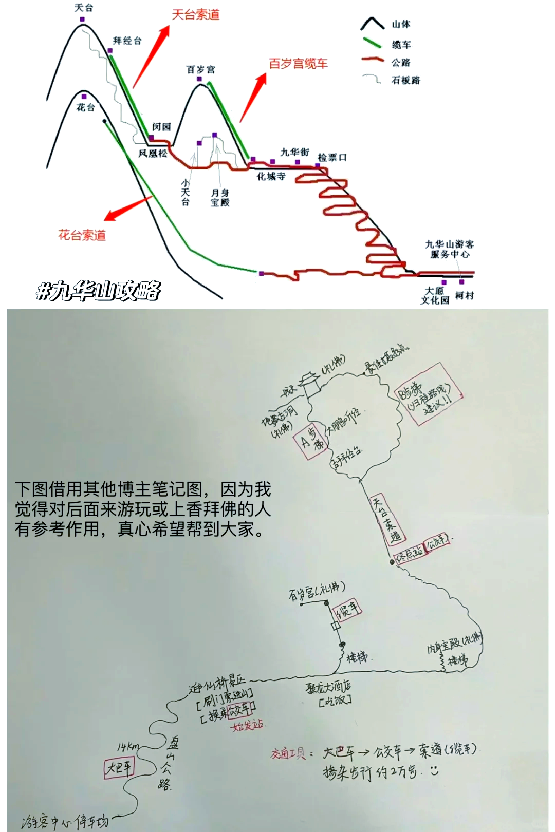 九华山徒步上山路线图图片