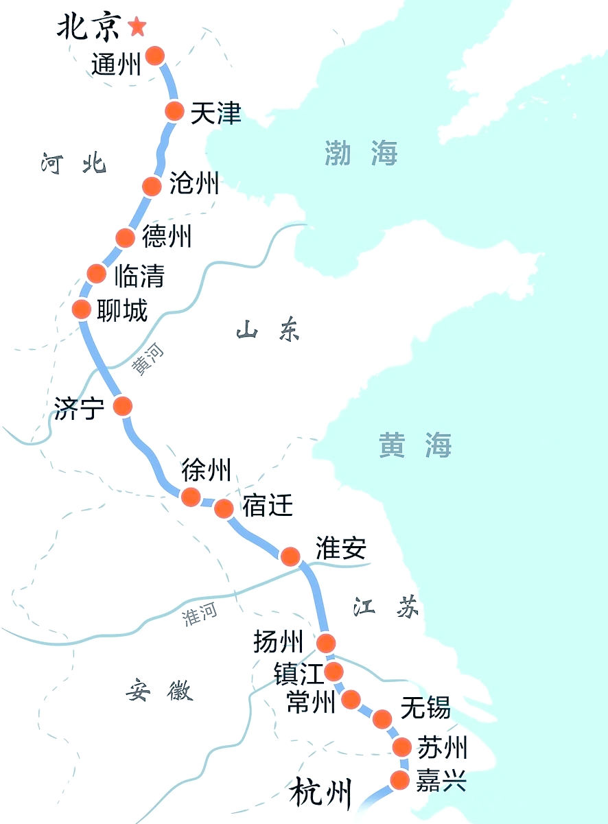 京杭运河图片路线图图片