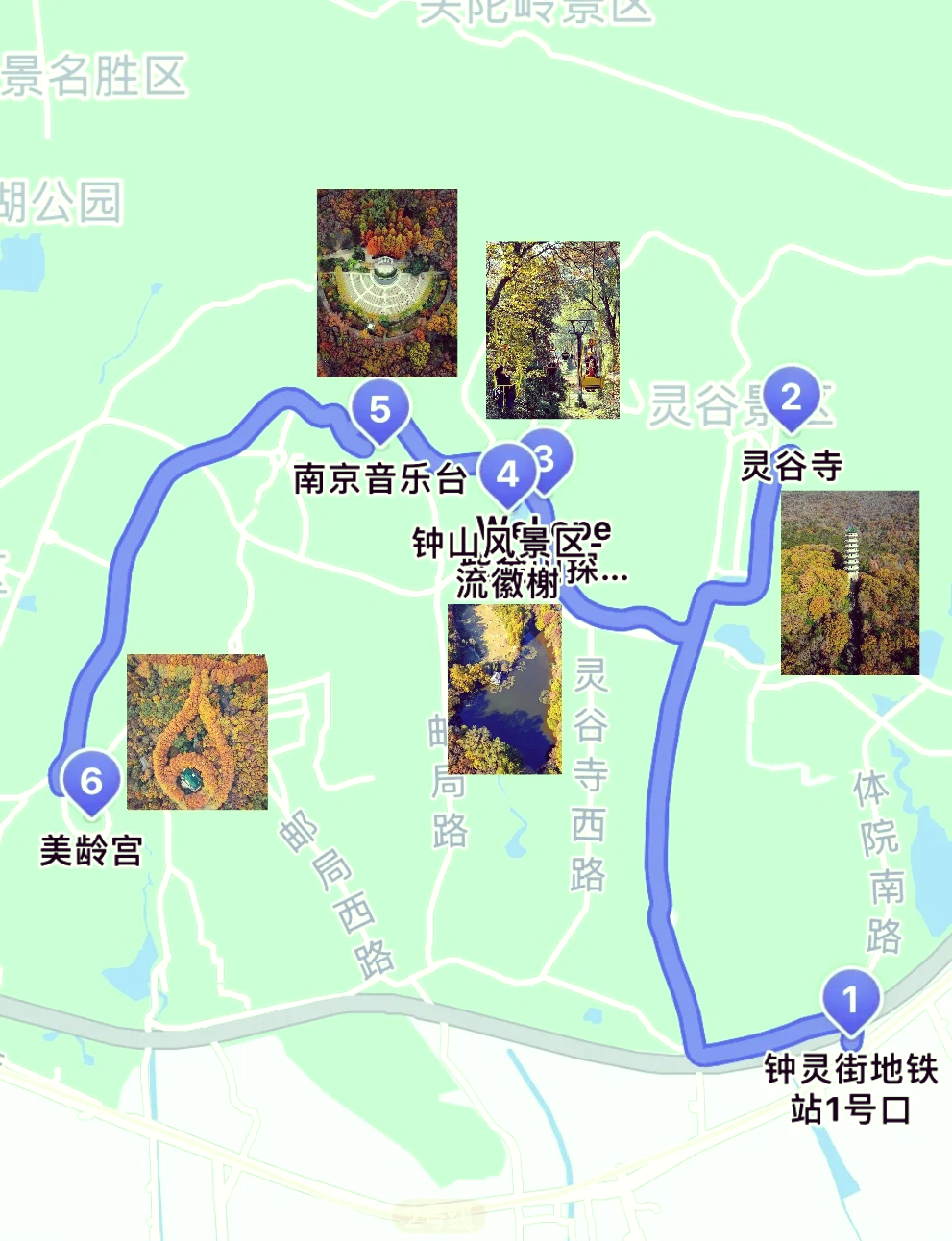 中山陵景区导览图图片