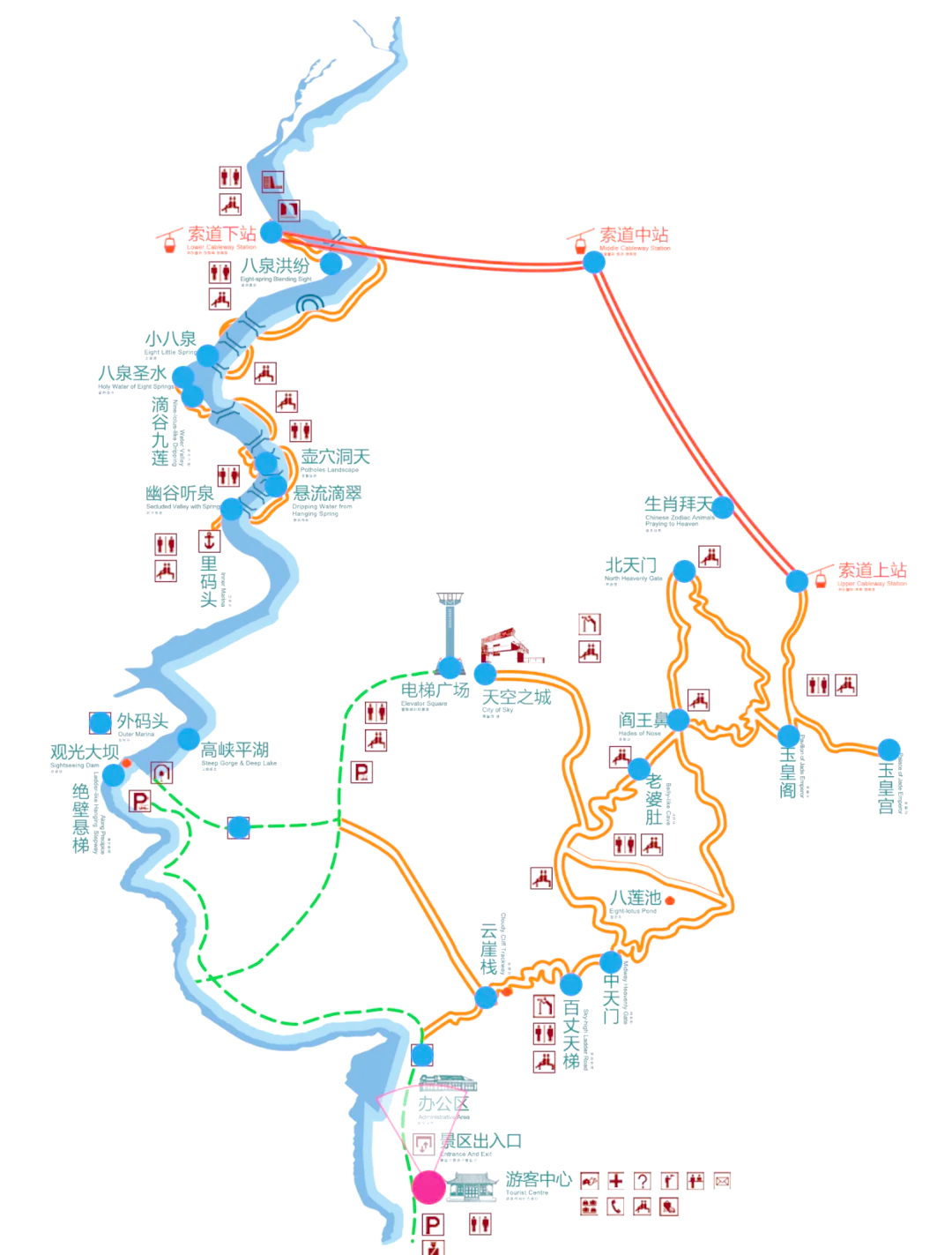 八泉峡景区地图图片