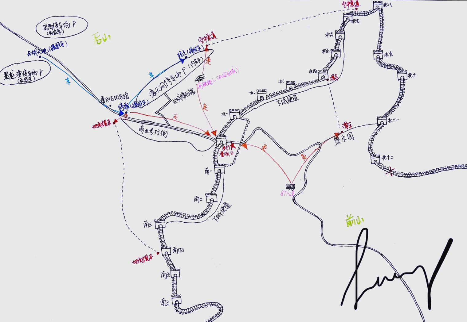 古长城线路图图片