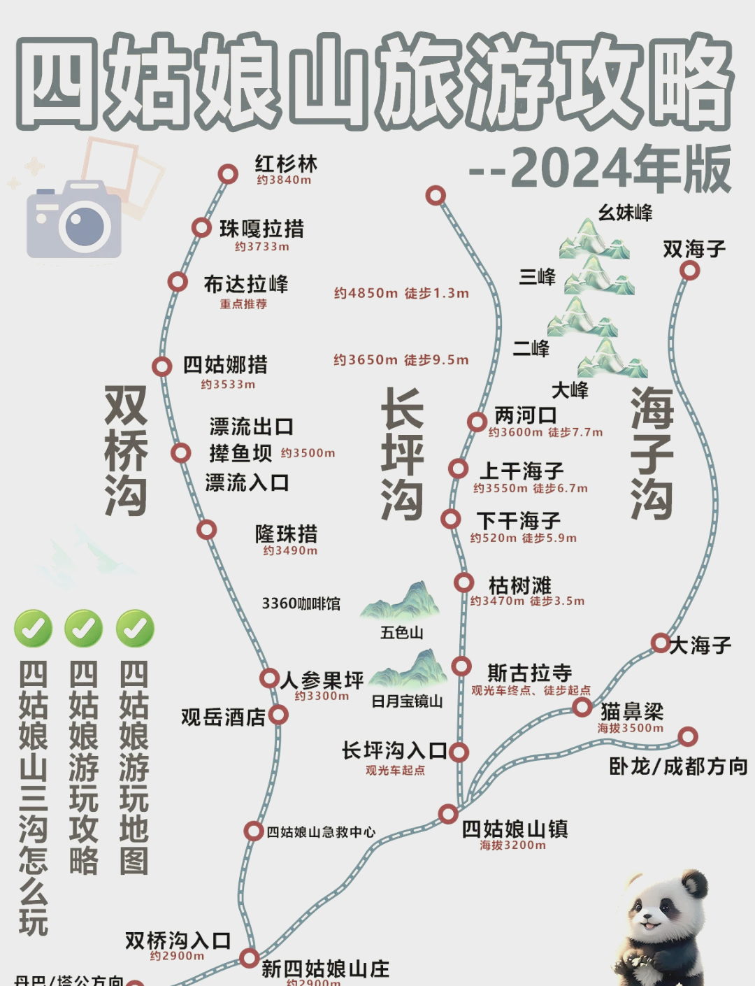 四姑娘山景区地图图片