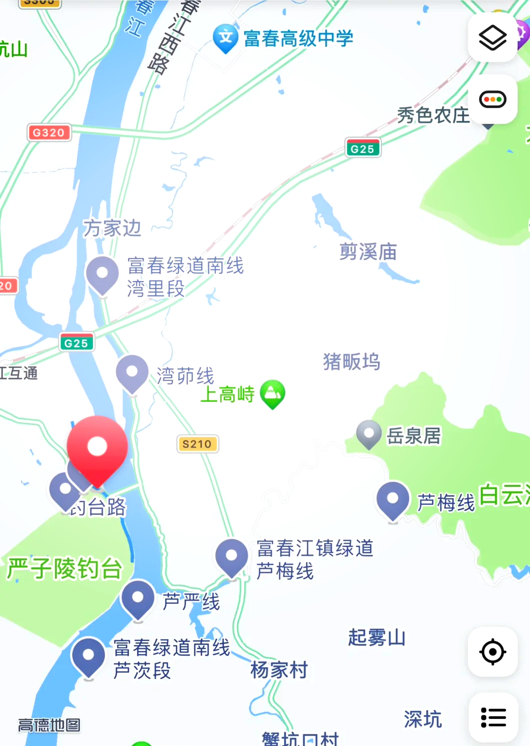 富春江流域地图图片