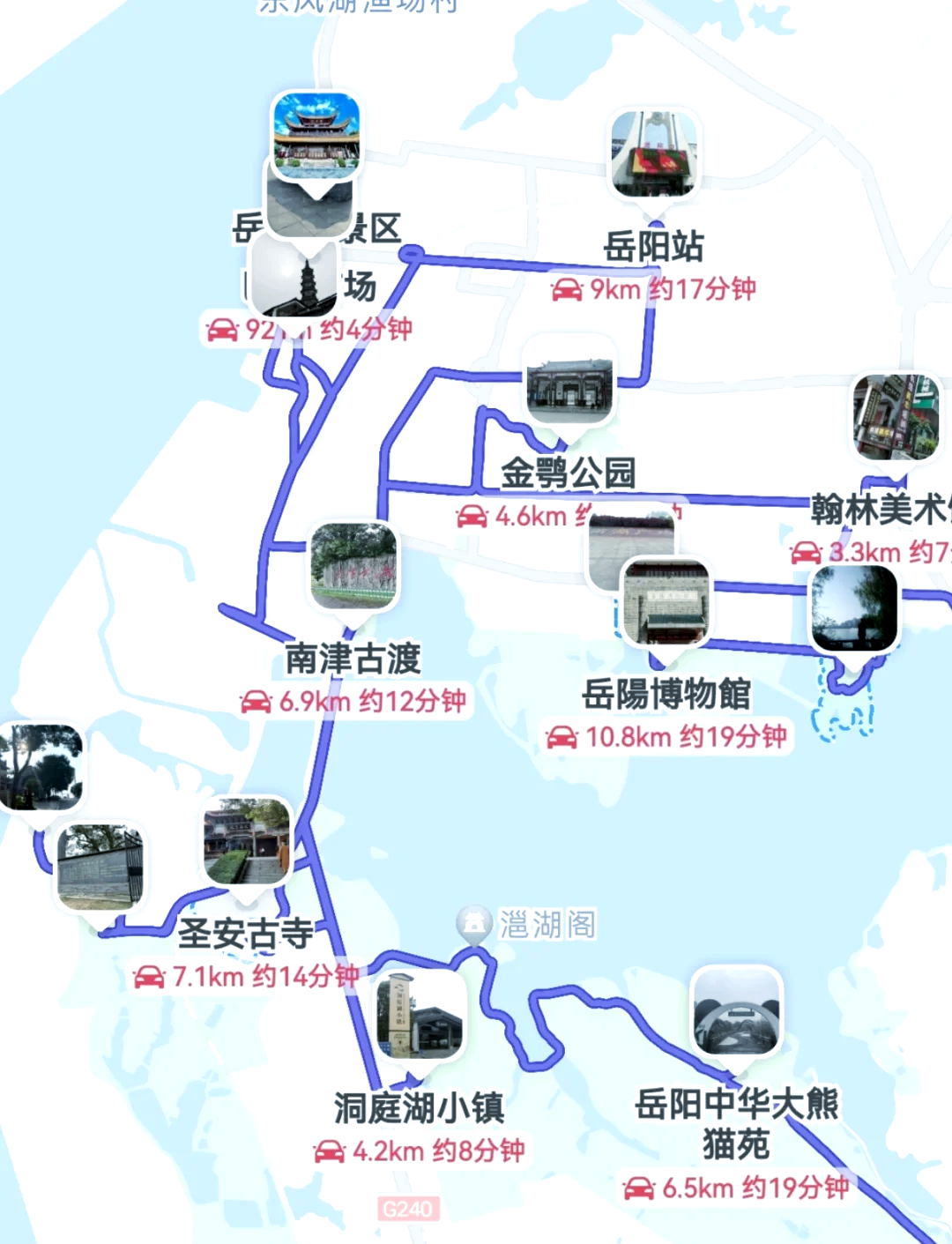 岳阳楼景区游览路线图图片