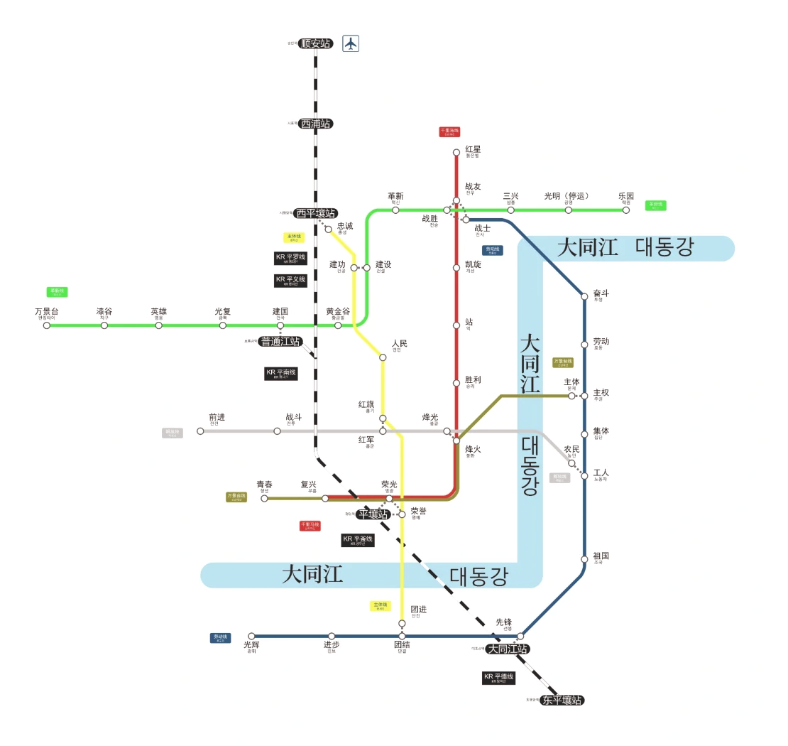 平壤地铁线路图图片