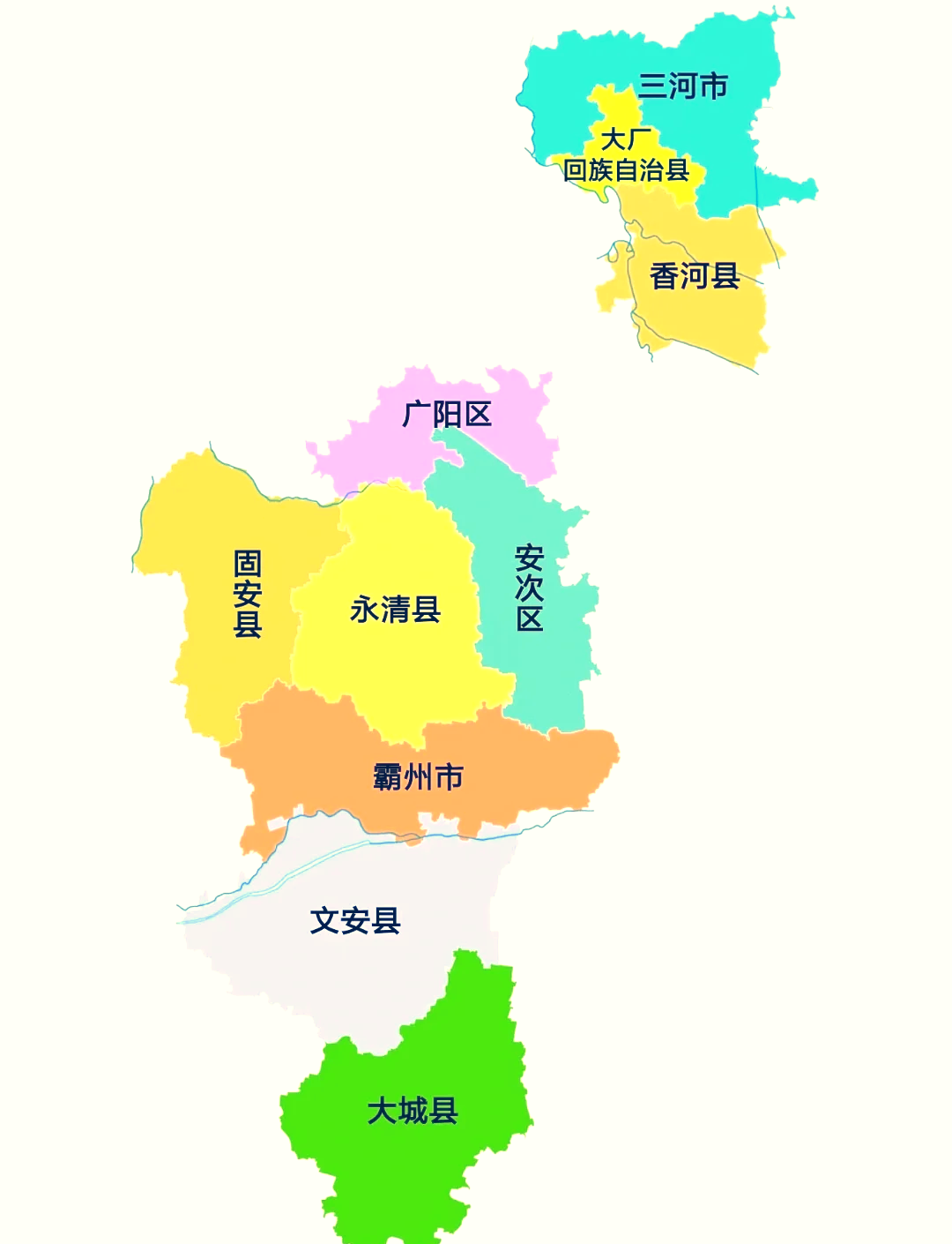 河北廊坊北三县地图图片