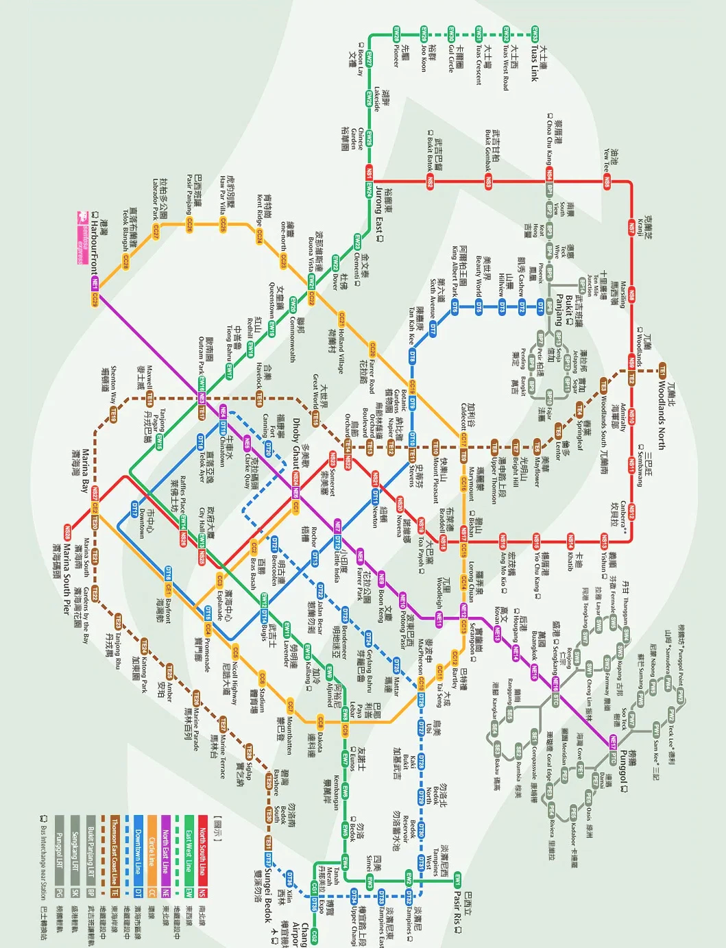 新加坡地铁蓝线线路图图片