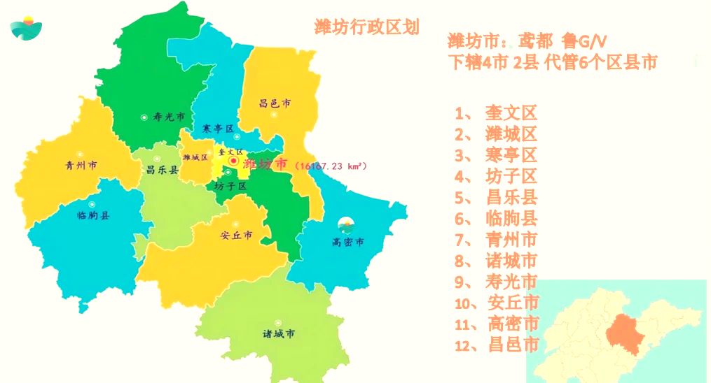 潍坊市区地图 五区图片