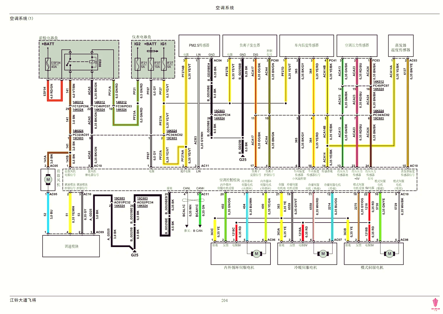 江铃顺达空调电路图解图片