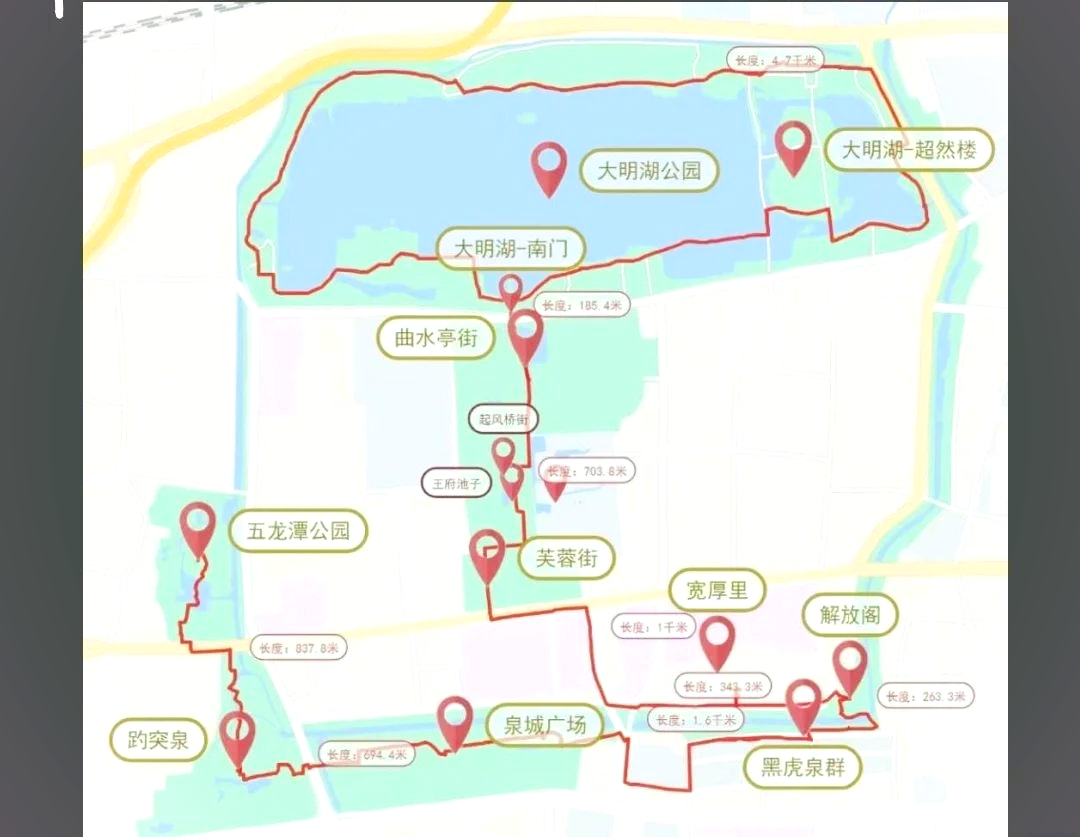 济南趵突泉旅游路线图图片