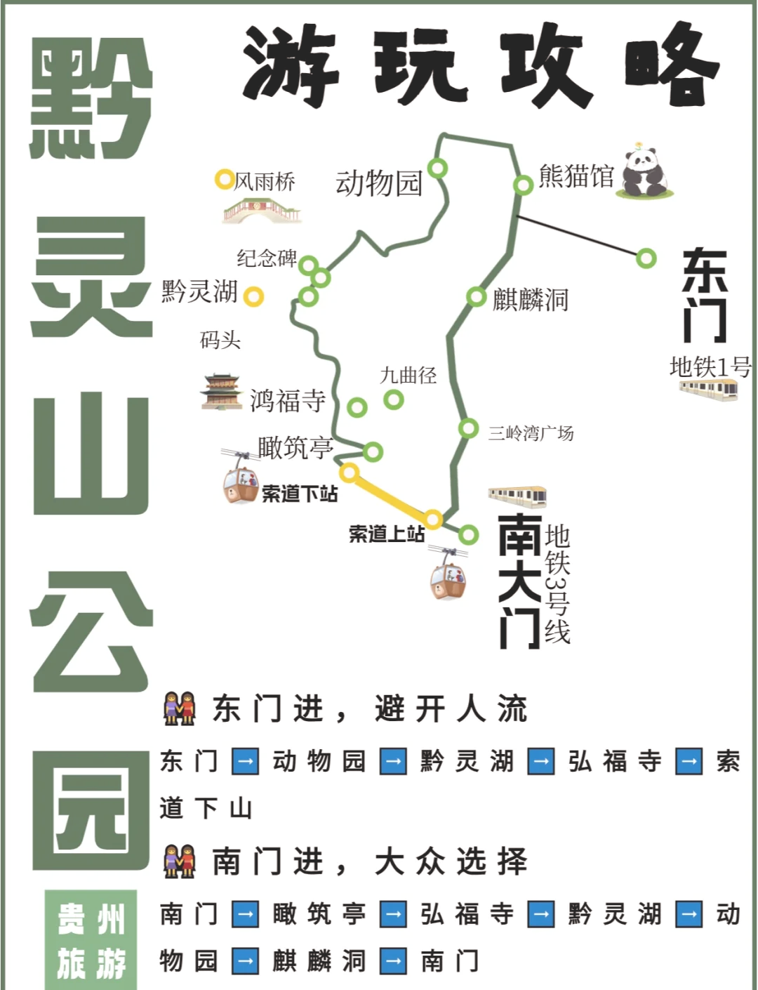 黔灵山公园游览路线图图片