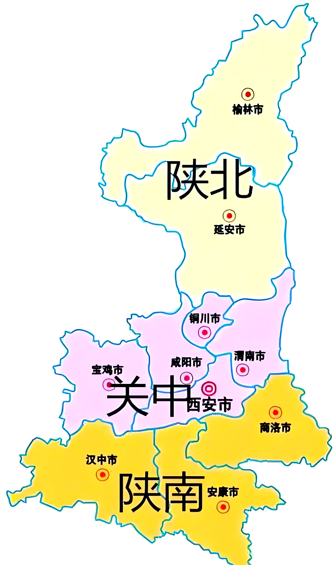 陕西区域地图图片