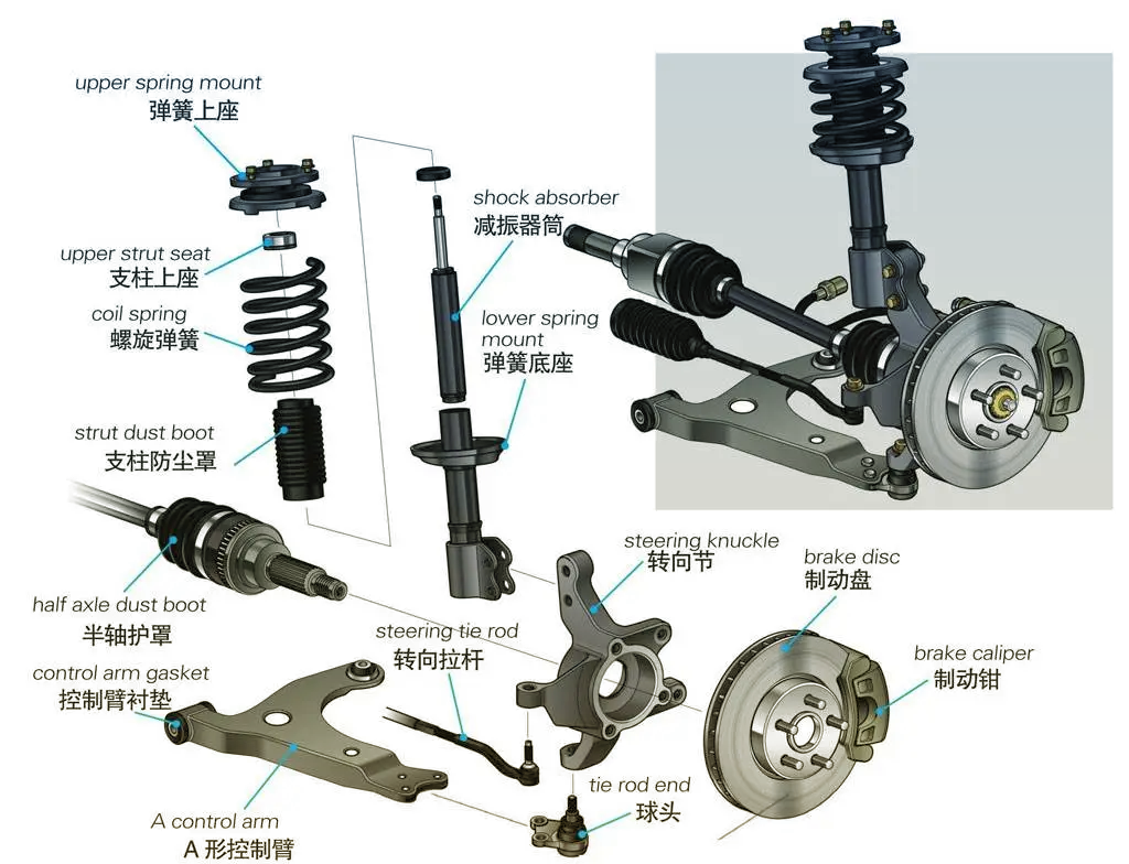 汽车悬挂结构图图片