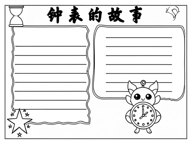 1～2年级手抄报图片钟表~钟表的故事