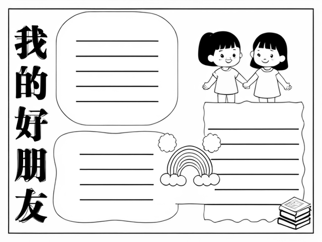 我的好朋友手抄报~我的好朋友 好朋友就像是我们生命中的宝藏,他们