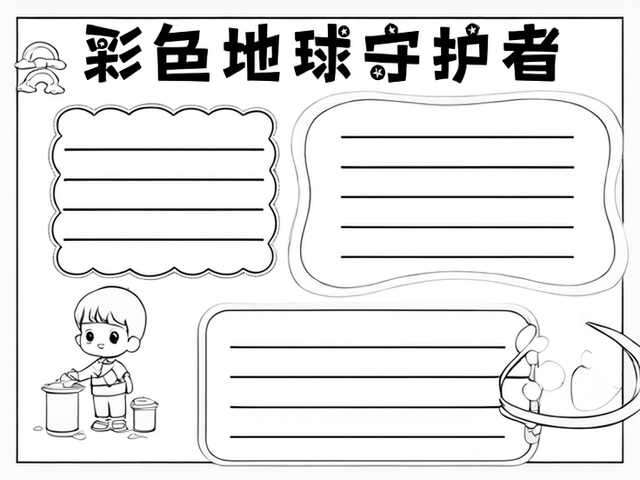 彩色地球主题海报手抄报~彩色地球守护者 彩色地球,就像一个五彩斑斓