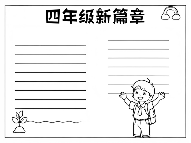 4年级手抄报简单又漂亮~四年级新篇章