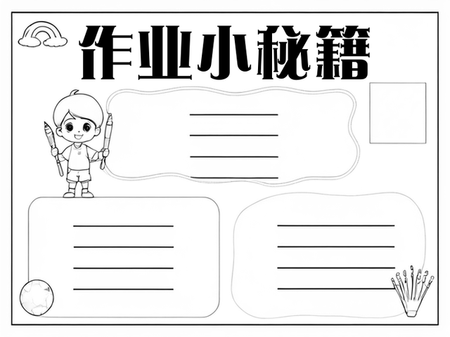 小学生作业管理手抄报图片