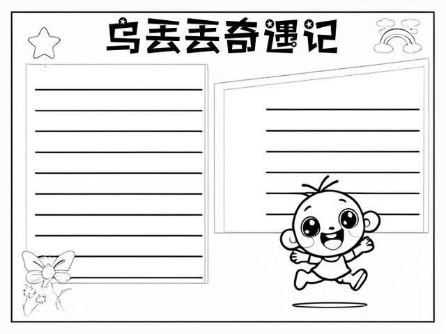 乌丢丢手抄报简单又漂亮原图~乌丢丢奇遇记 乌丢丢是一个来自遥远星球